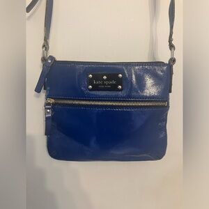 Kate Spade Tenley Flicker crossbody bag in royal blue patent leather